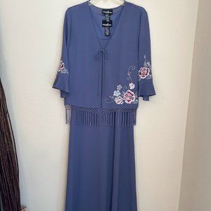 lilac 2 piece dress full length formal size 12